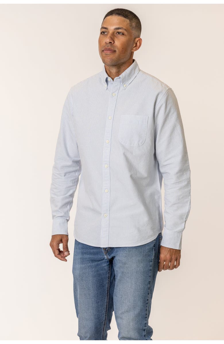 Vottera Organic Cotton Oxford Shirt, Alternate, color, Stripe Blue White