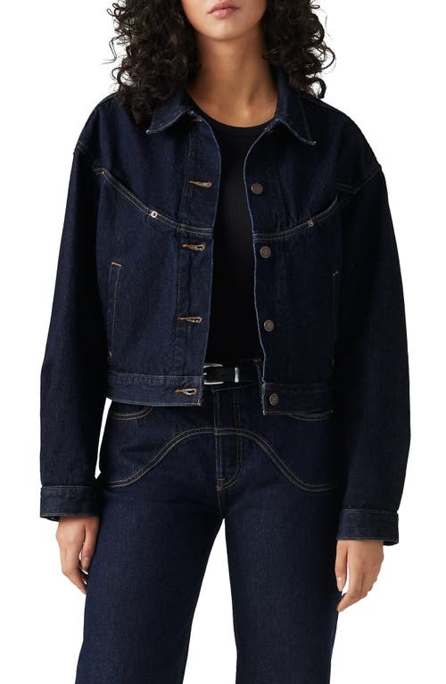 Levi's Navy Shrunken '90s Western Trucker Denim Jacket In Dream Nice Dreams