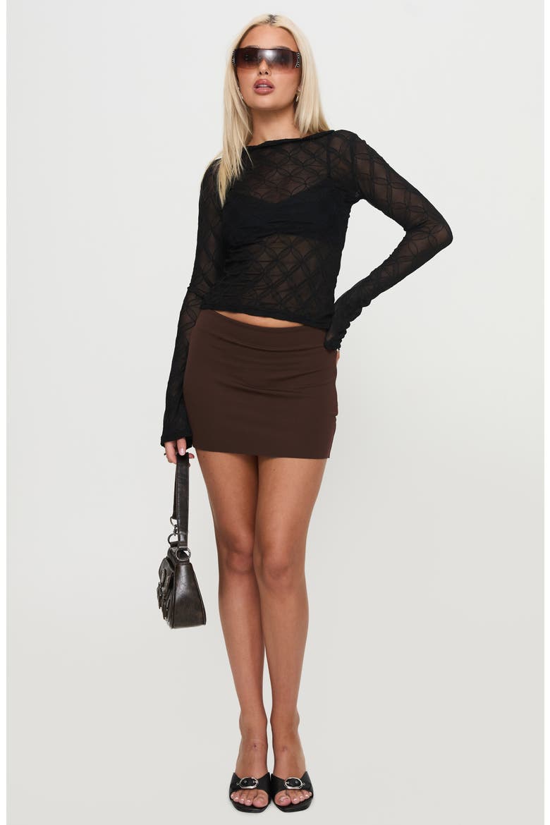 Karley Low Rise Miniskirt, Alternate, color, CHOCOLATE
