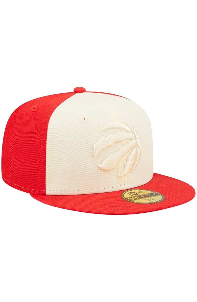 New Era Men's New Era Cream/Red Toronto Raptors Cork Two-Tone 59FIFTY Fitted Hat, Alternate, color, 