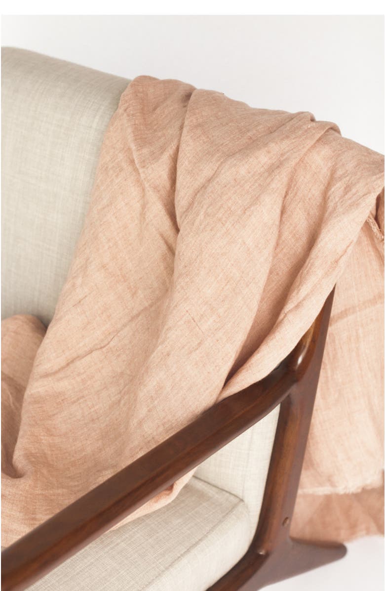 Creative Women Stone Washed Linen Throw, Alternate, color, Blush