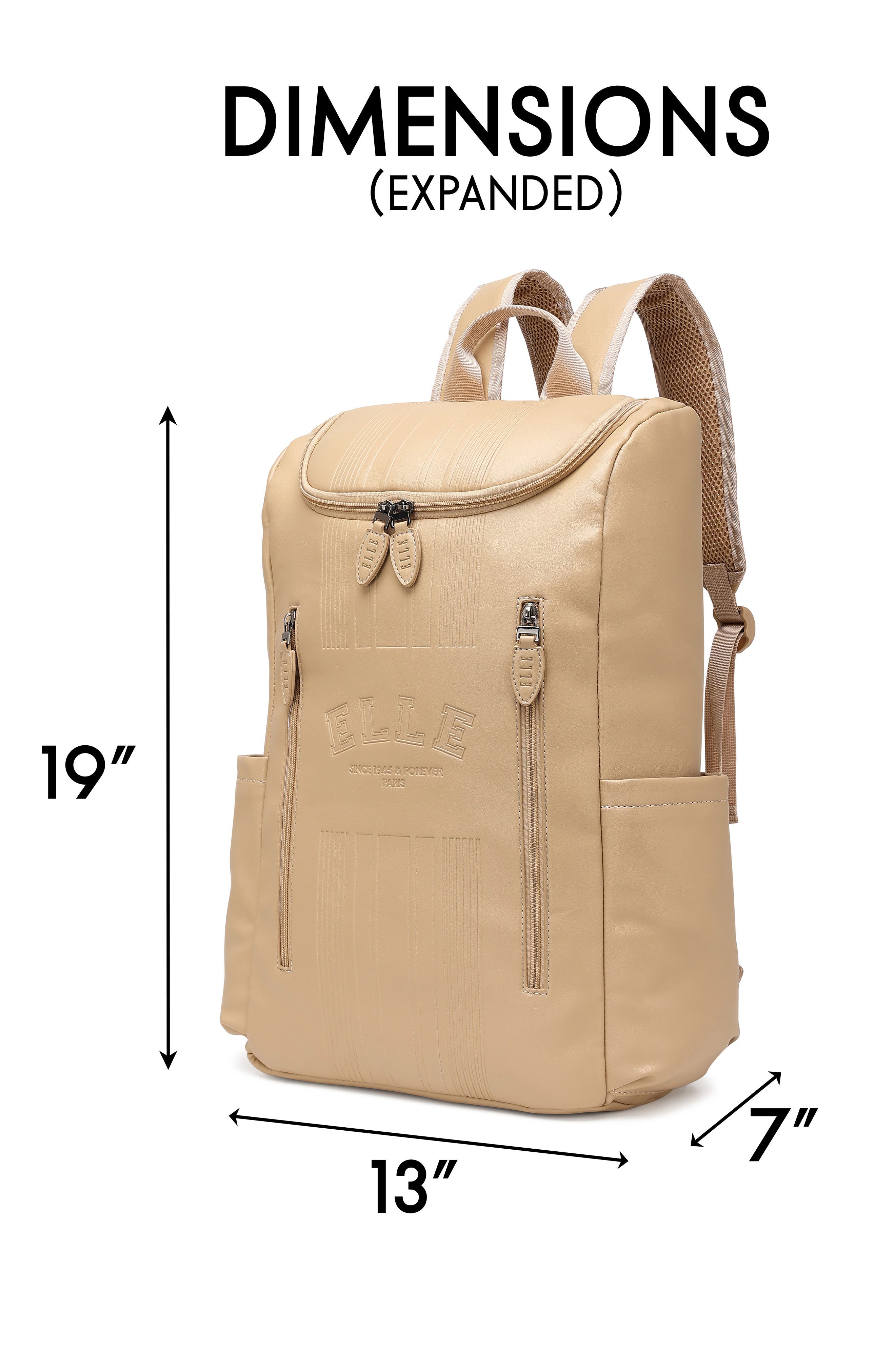 ELLE Roamer 22L Vegan Leather Backpack, Alternate, color, Nude