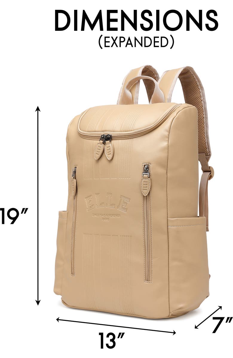 ELLE Roamer 22L Vegan Leather Backpack, Alternate, color, Nude