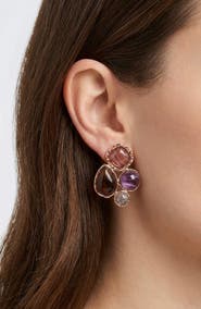 JARDIN Mixed Stone Cabochon Drop Earrings