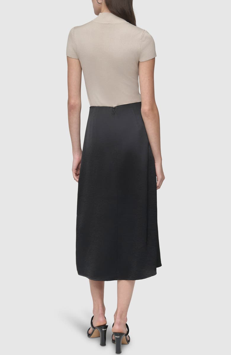 DKNY Cargo Pocket Sateen Skirt, Alternate, color, Black