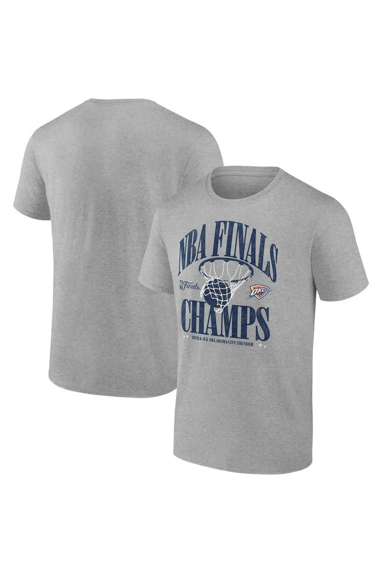 Men's Fanatics  Steel Oklahoma City Thunder 2025 NBA Finals Champions Fade Away Retro T-Shirt, Main, color, Steel