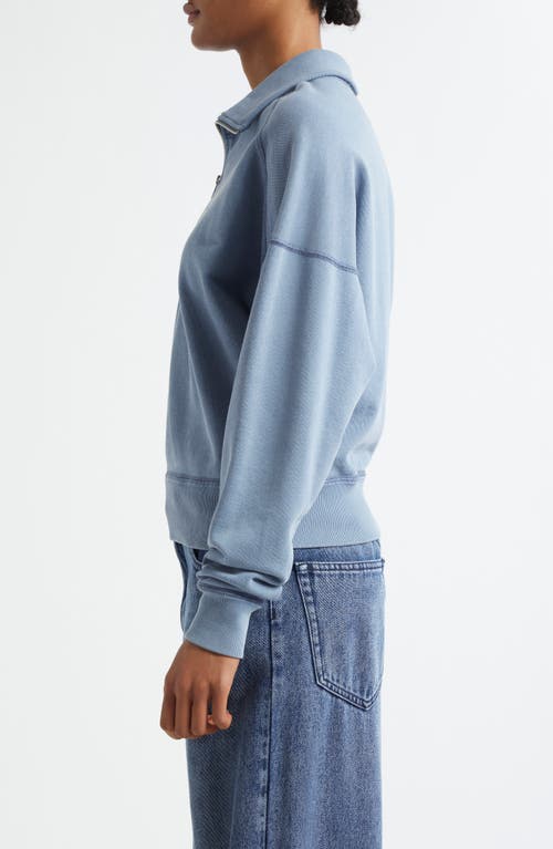 Isabel Marant Étoile Ross Half Zip Cotton Sweatshirt In Blue