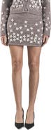 Endless Rose Floral Appliqué Knit Miniskirt