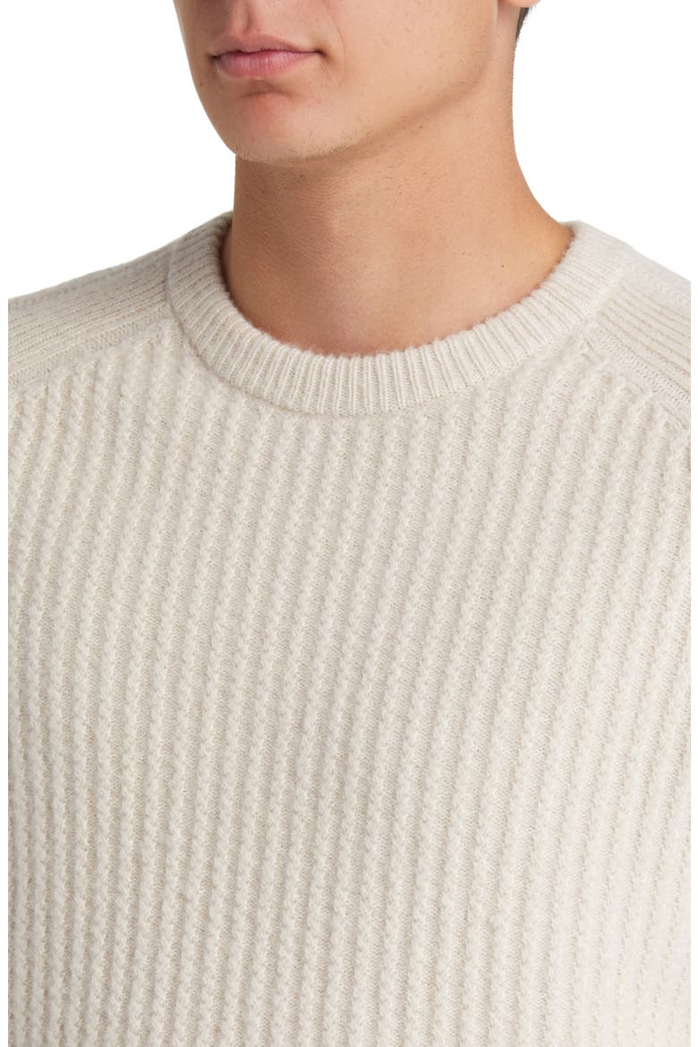 Millerson Textured Wool & Cotton Blend Crewneck Sweater, Alternate, color, STONE