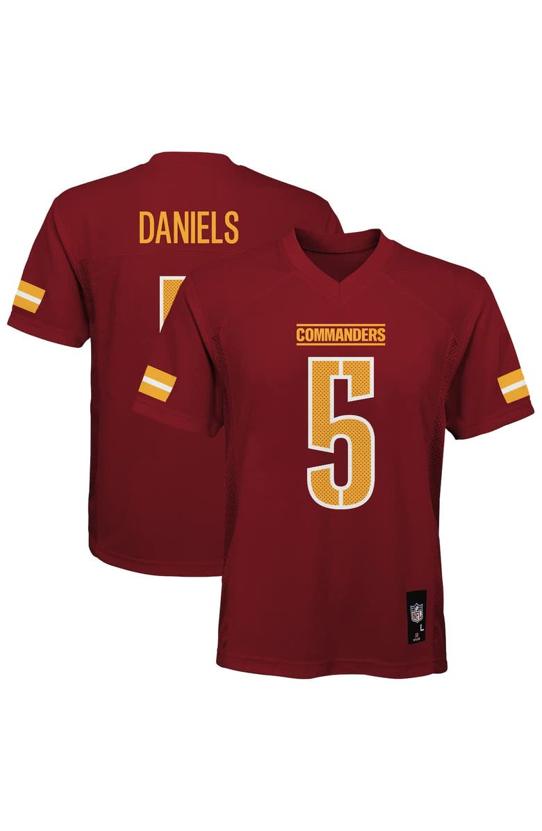 Outerstuff Youth Jayden Daniels Burgundy Washington Commanders Replica Player Jersey, Alternate, color, Burgundy