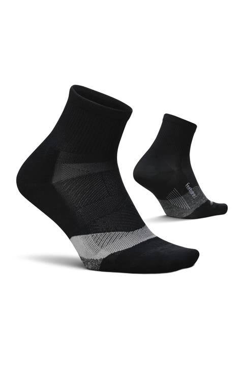 Elite Light Cushion Quarter Solid  Sport Sock with Targeted Compression