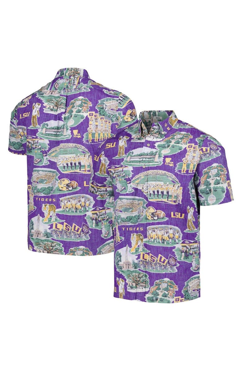 Reyn Spooner Men's Reyn Spooner  Purple LSU Tigers Scenic Button-Down Shirt, Main, color, 