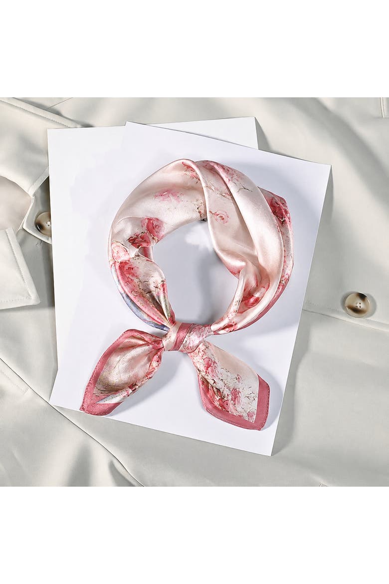 Pure Silk Delicate Square Scarf, Main, color, Medium Pink
