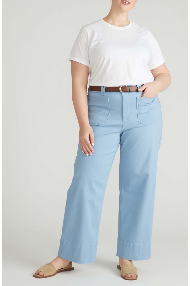 Claudia Wide Leg Jeans, Alternate, color, PALE BLUE