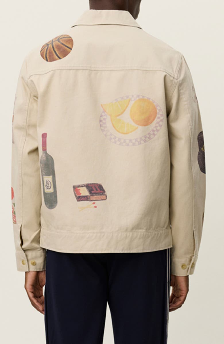 Les Deux Robert Allover Print Twill Jacket, Alternate, color, Oyster Gray White