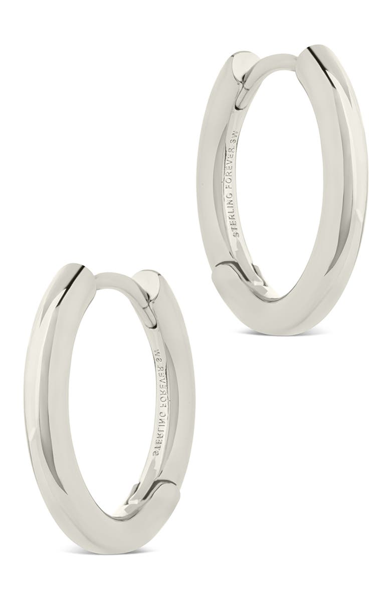Sterling Forever Carmen Polished Infinity Micro Hoop Earrings, Alternate, color, Silver