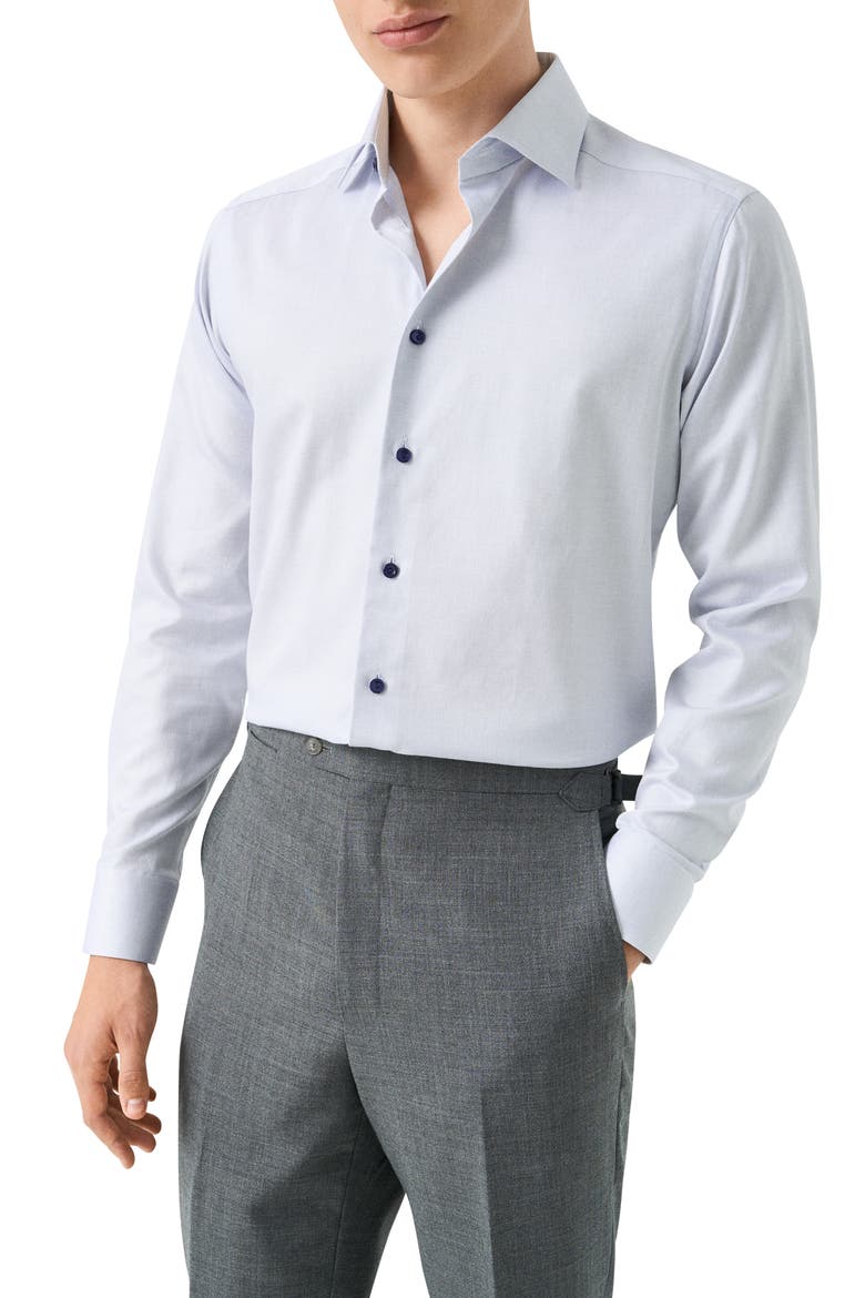 Contemporary Fit Solid Cotton Dress Shirt, Main, color, DARK PURPLE