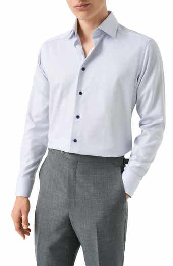 Contemporary Fit Solid Cotton Dress Shirt