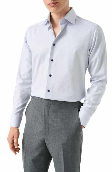 Contemporary Fit Solid Cotton Dress Shirt