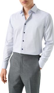Eton Contemporary Fit Solid Cotton Dress Shirt