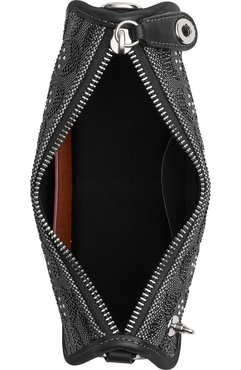 COACH Swinger Crystal Signature Jacquard & Leather Shoulder Bag, Alternate, color,