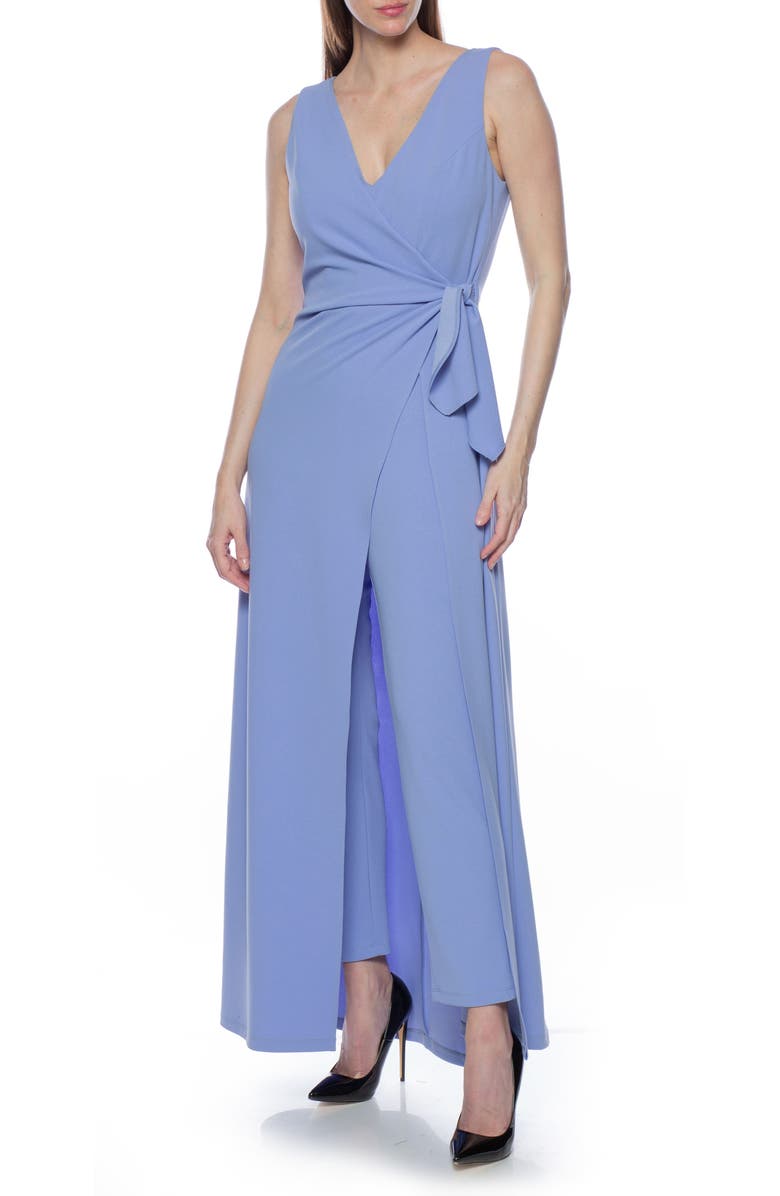 Marina Crepe Wrap Tie Jumpsuit, Main, color, 