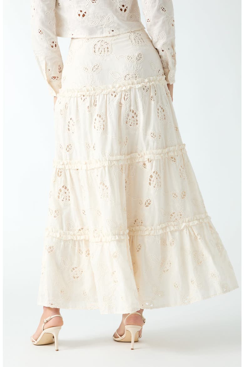 Lenora Appliqué Maxi Skirt, Alternate, color, OPEN WHITE