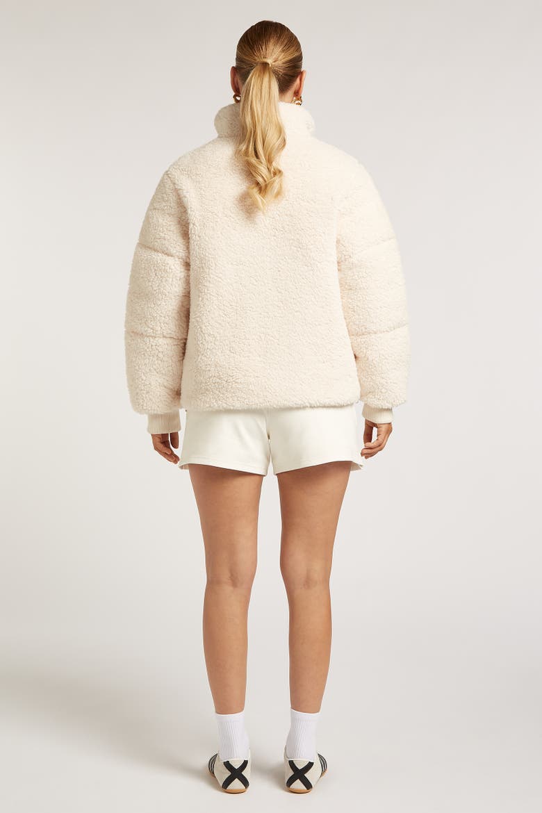 Gigi High Collar Zip Fleece Jacket, Alternate, color, Cream