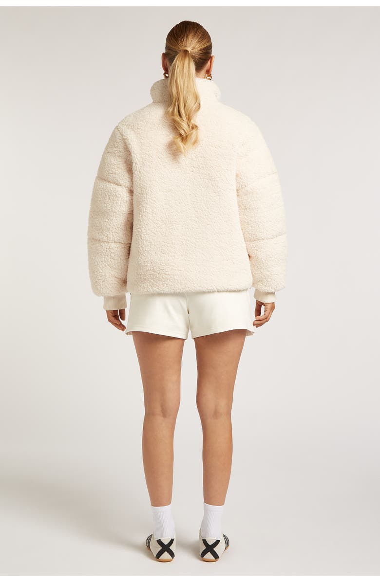 4TH ARQ Gigi High Collar Zip Fleece Jacket, Alternate, color, Cream