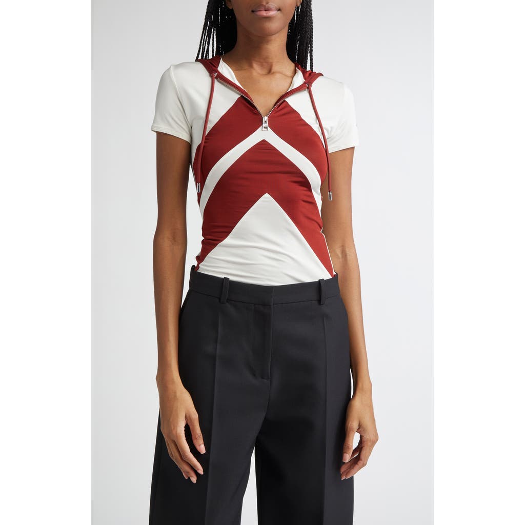 Jean Paul Gaultier Quarter Zip Baby Tee Hoodie In White
