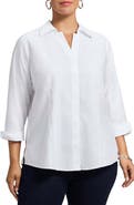 Foxcroft 'Taylor' Three-Quarter Sleeve Non-Iron Cotton Shirt