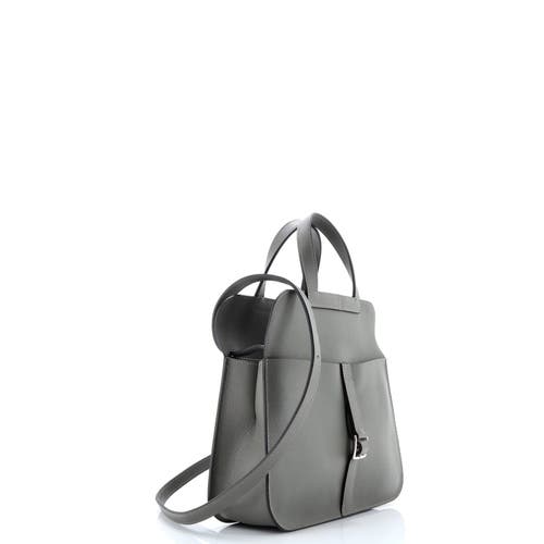 Pre-owned Hermes Hermes Halzan Bag Evercolor 25 In Gray