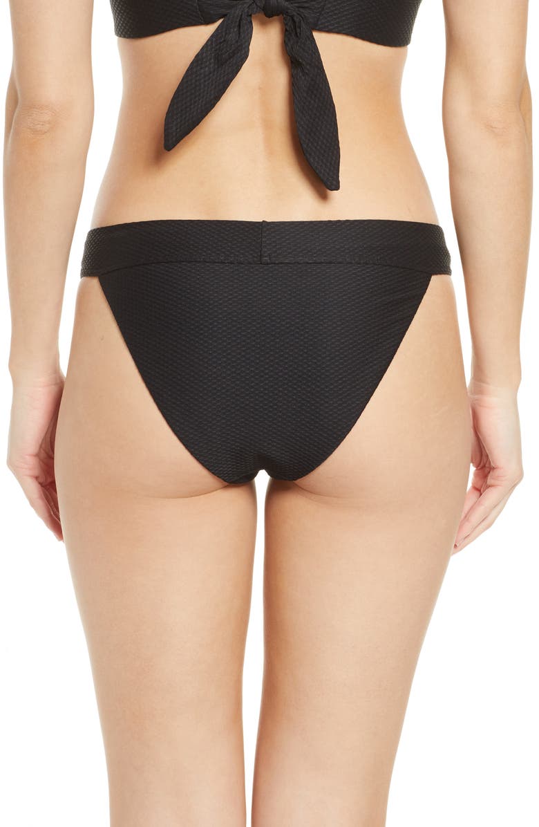 Chelsea28 Banded Textured Bikini Bottoms, Alternate, color,