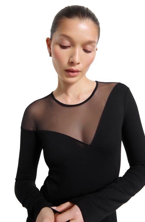 Marcella Charli Mesh Top In Black