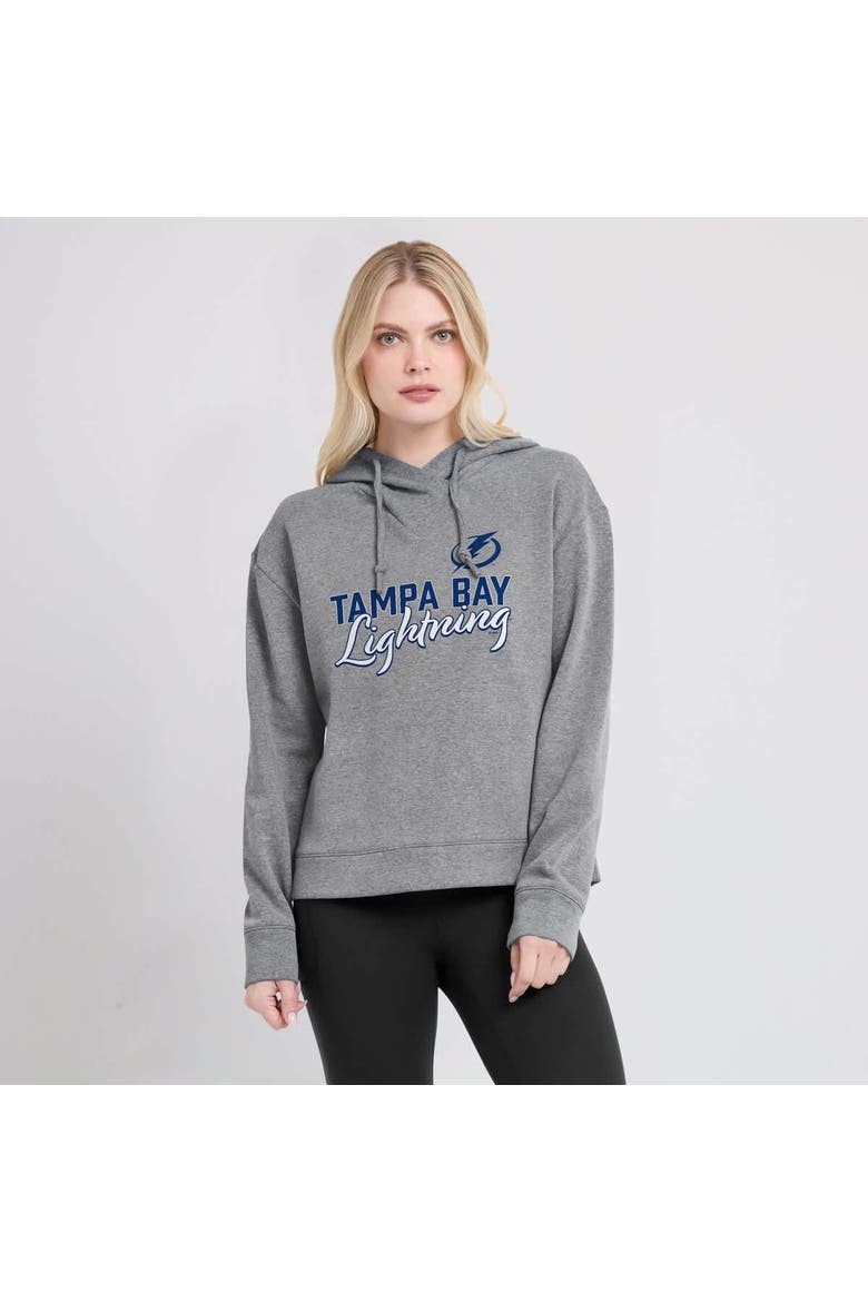 Women's Fanatics Heather Gray Tampa Bay Lightning Script Favorite Pullover Hoodie, Alternate, color, Heather Gray