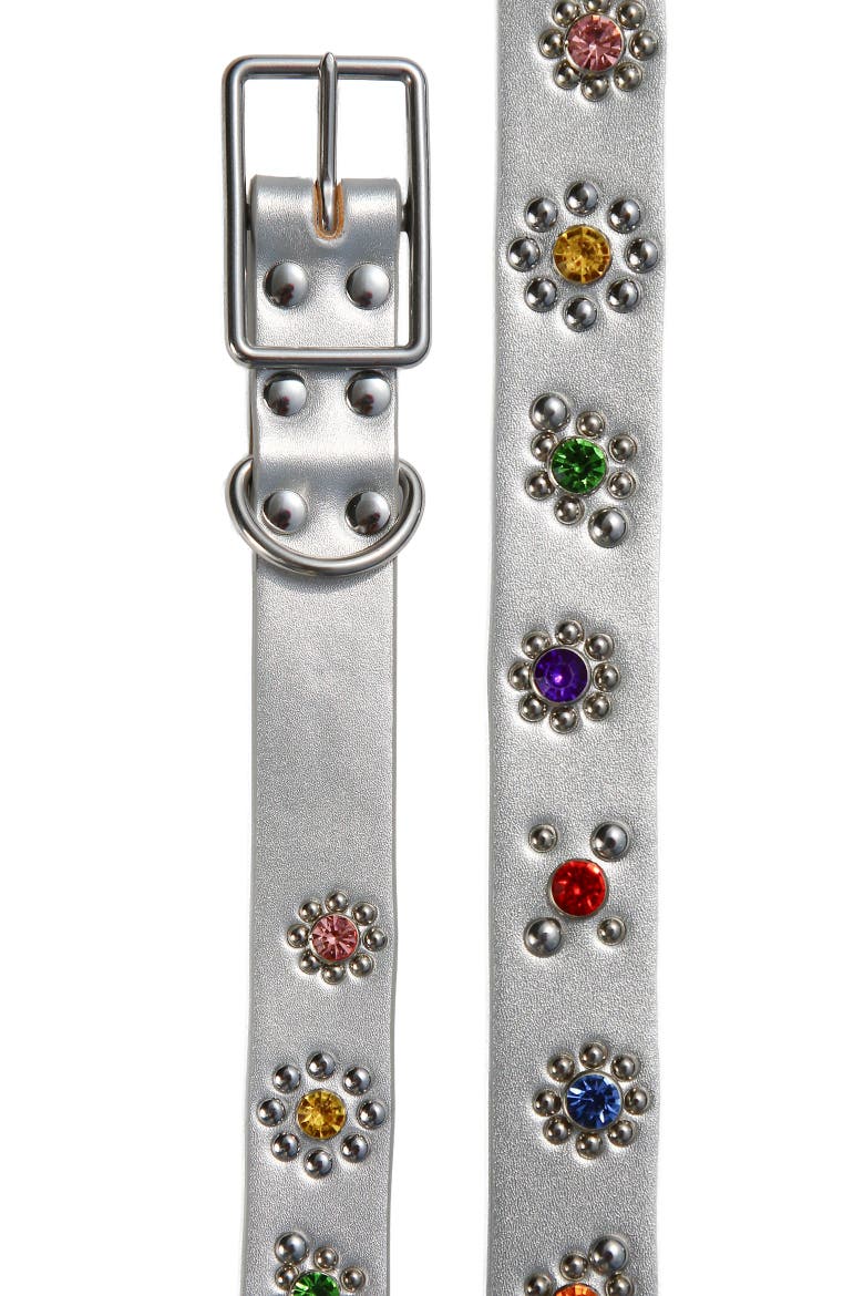 Silver Flower Dog Collar, Main, color, Silver