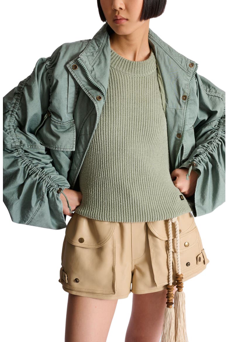 Cotton gabardine parka, Alternate, color, green