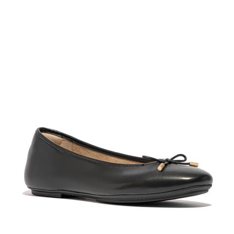 Delicato Bow soft leather ballet flats