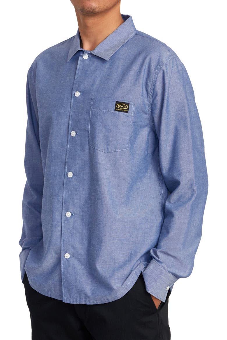 Day Shift Button-Up Shirt, Alternate, color, BLUE CHAMBRAY