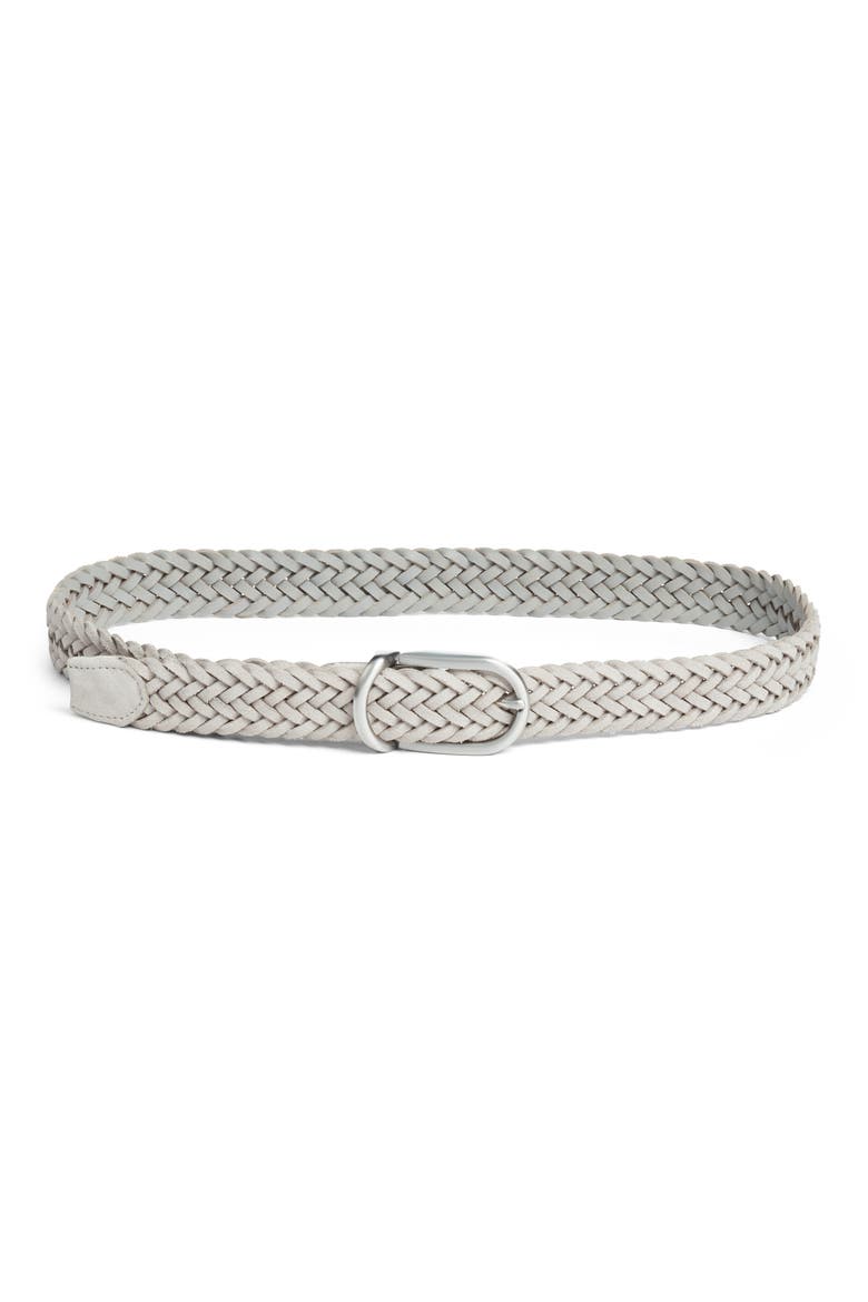 Sterling Braided Suede Belt, Main, color, GREY
