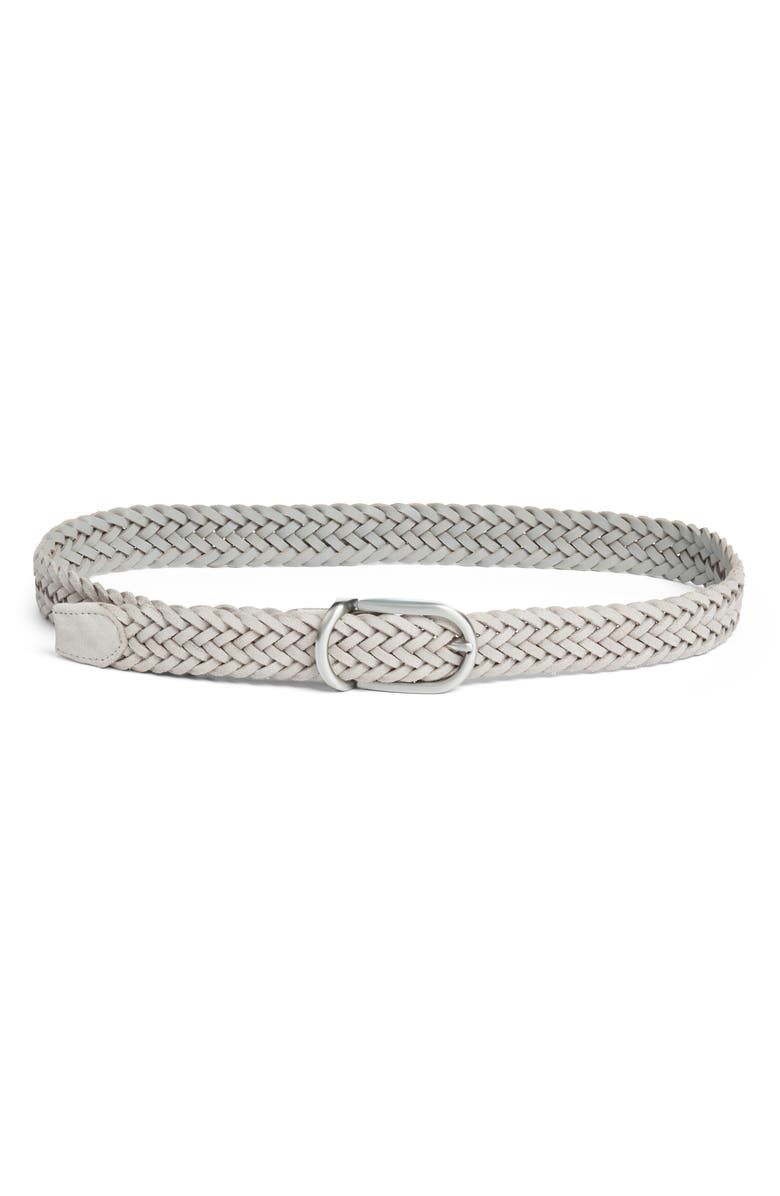 Nordstrom Sterling Braided Suede Belt, Main, color, Grey