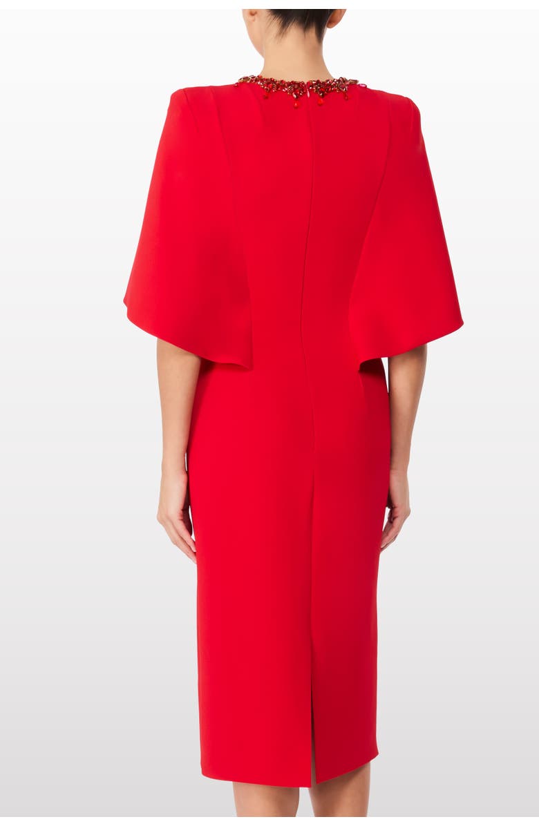 Jenny Packham Ursa Embellished-Neck Midi Dress, Alternate, color, Chilli Red