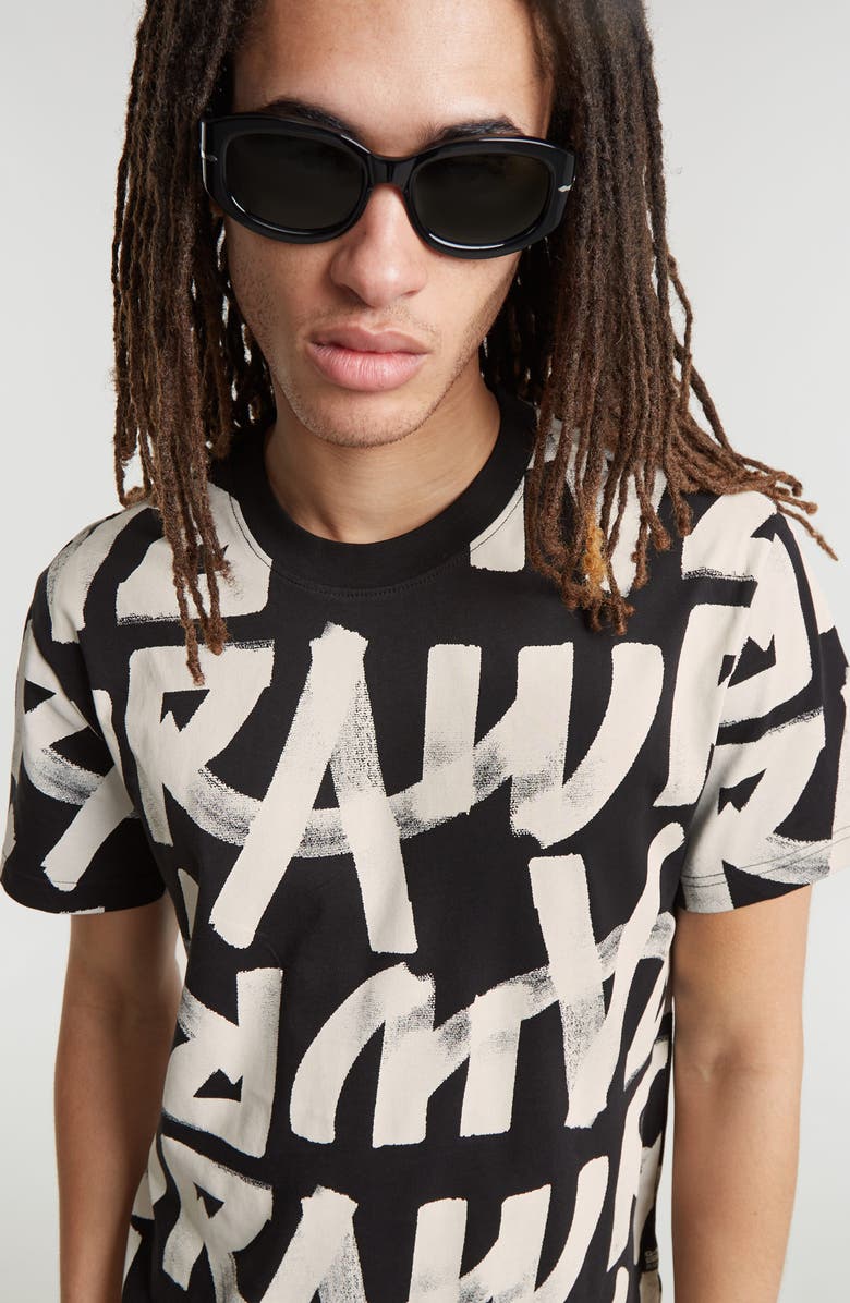 G-STAR Calligraphy Allover Graphic T-Shirt, Alternate, color, 