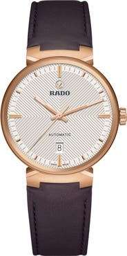 RADO Florence Automatic Leather Strap Watch, 39mm