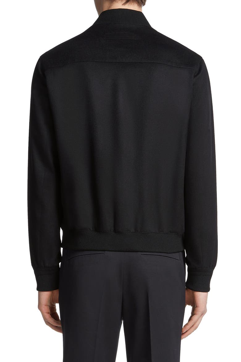 Water Repellent Elements Oasi Cashmere Bomber Jacket, Alternate, color, BLACK