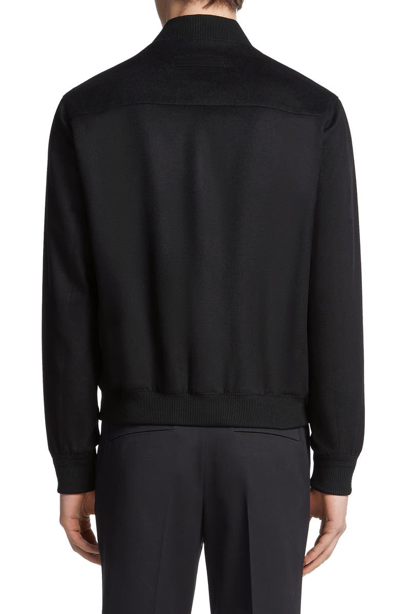 ZEGNA Water Repellent Elements Oasi Cashmere Bomber Jacket, Alternate, color, Black