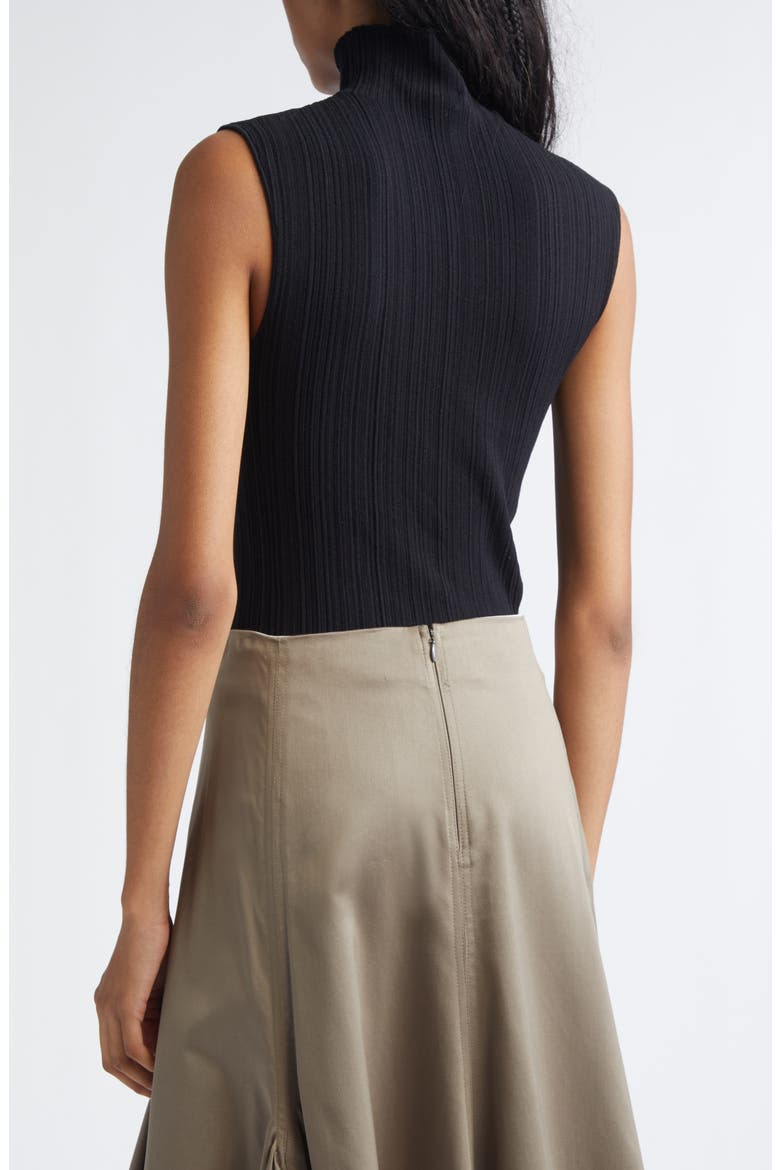 Federica Sleeveless Ribbed Funnel Neck Sweater, Alternate, color, BLACK