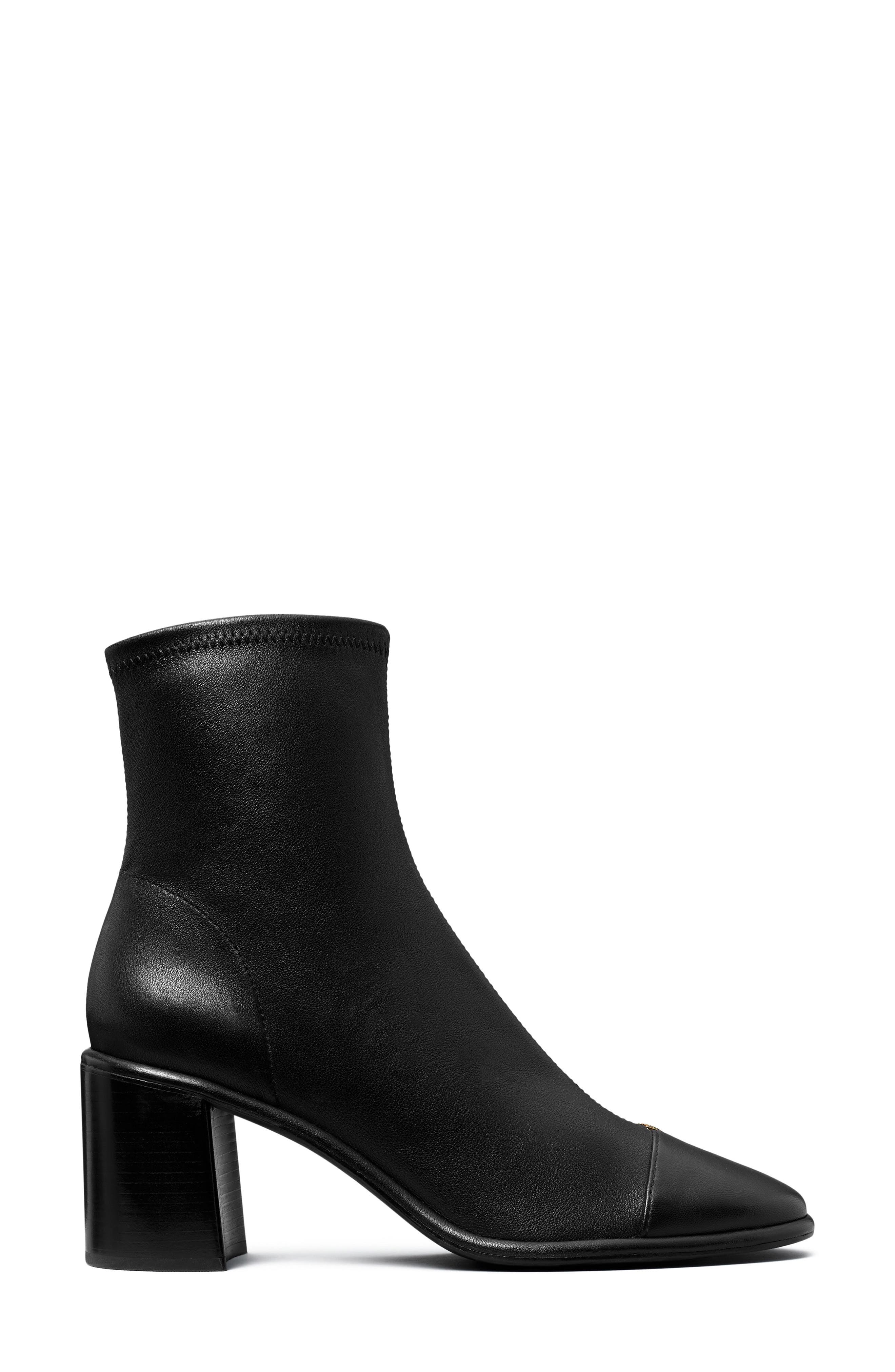Tory Burch Cap Toe Bootie, Alternate, color, Perfect Black