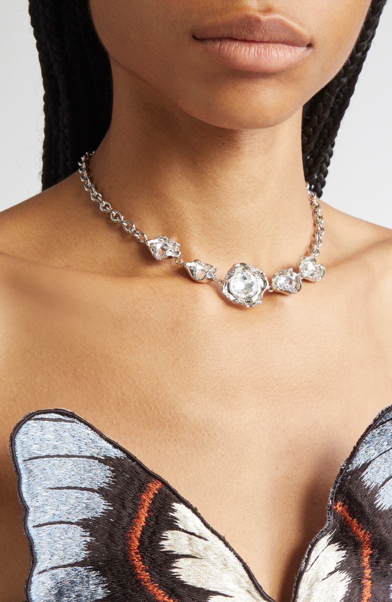 Oscar de la Renta Crystal Nest Frontal Necklace, Alternate, color, Crystal