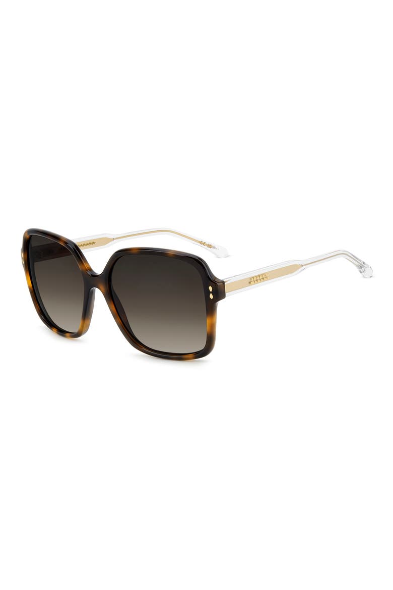 58mm Gradient Square Sunglasses, Alternate, color, HAVANA/ BROWN SF